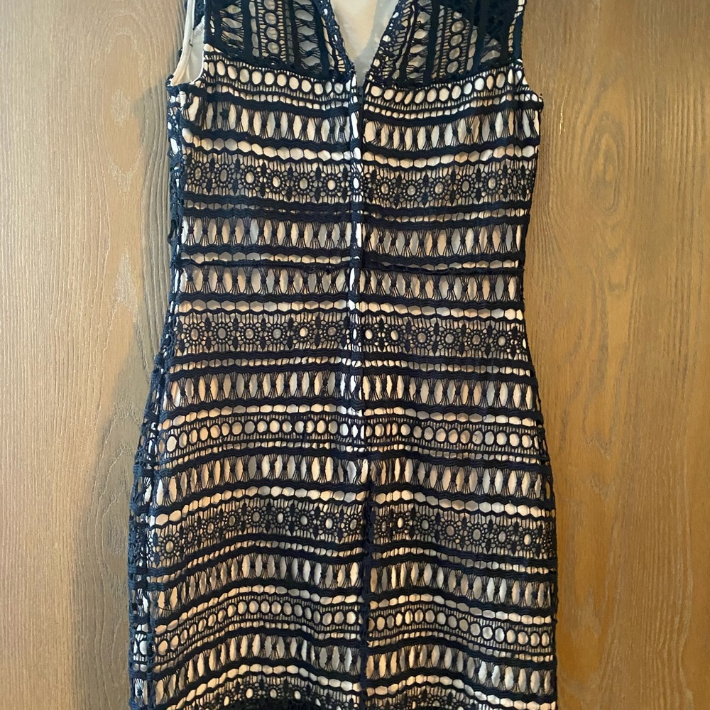 Cream and black dress